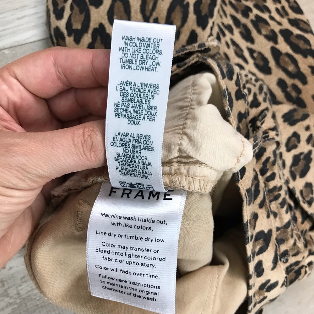 Frame Denim High Rise Leopard Print Jeans - Picture 11 of 16